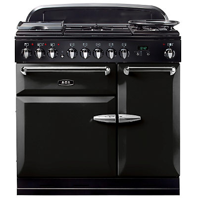 AGA Masterchef XL 90 Dual Fuel Range Cooker Gloss Black